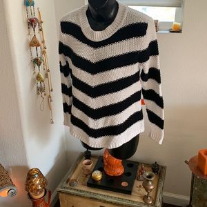 Black and white knitted sweater